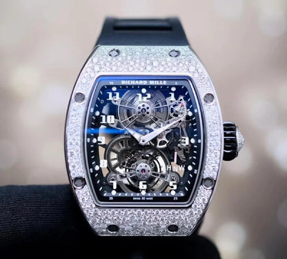 Full Paved Diamond Skeleton Tourbillon Luxury Watch