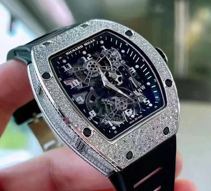 Full Paved Diamond Skeleton Tourbillon Luxury Watch
